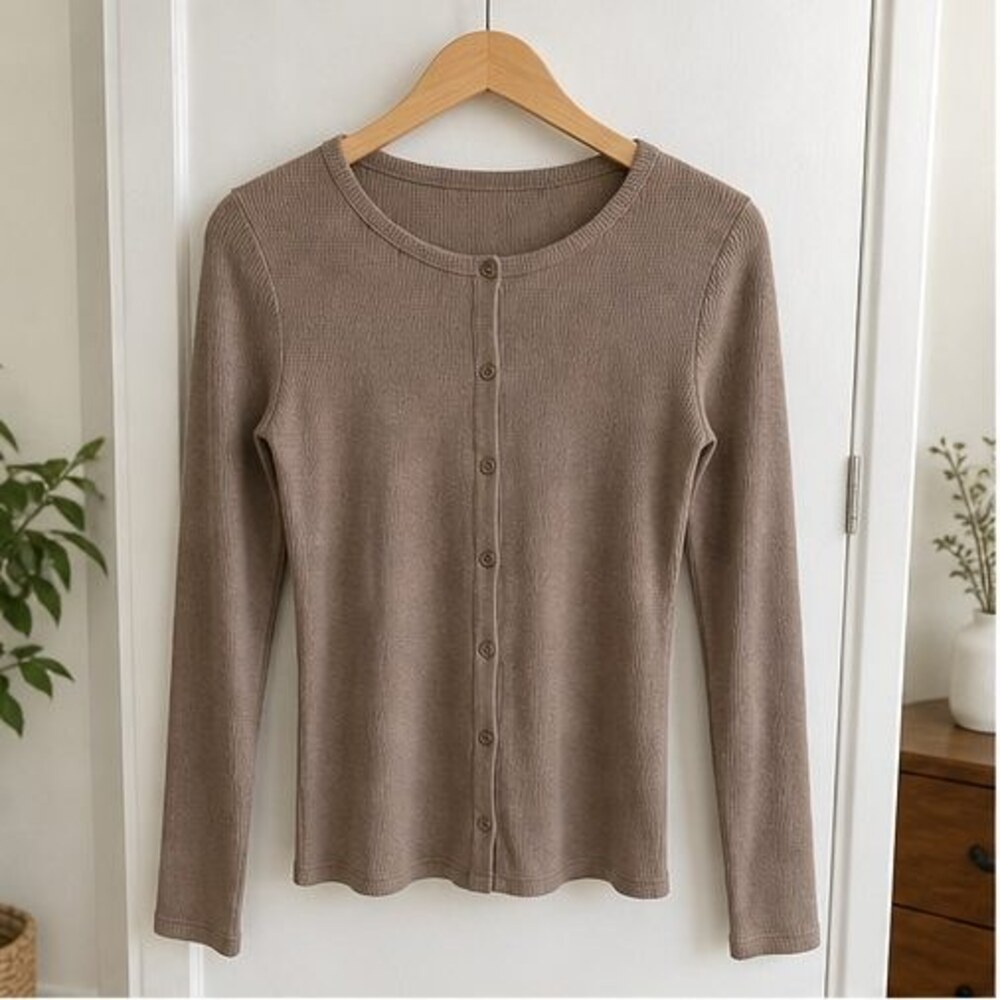 Taupe Lace Trim Top